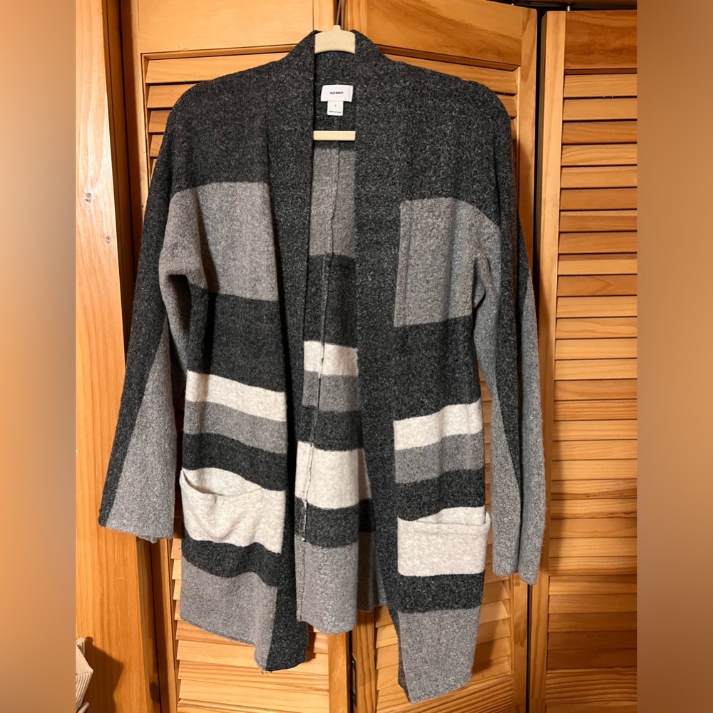 Grey striped Old Navy Cardigan